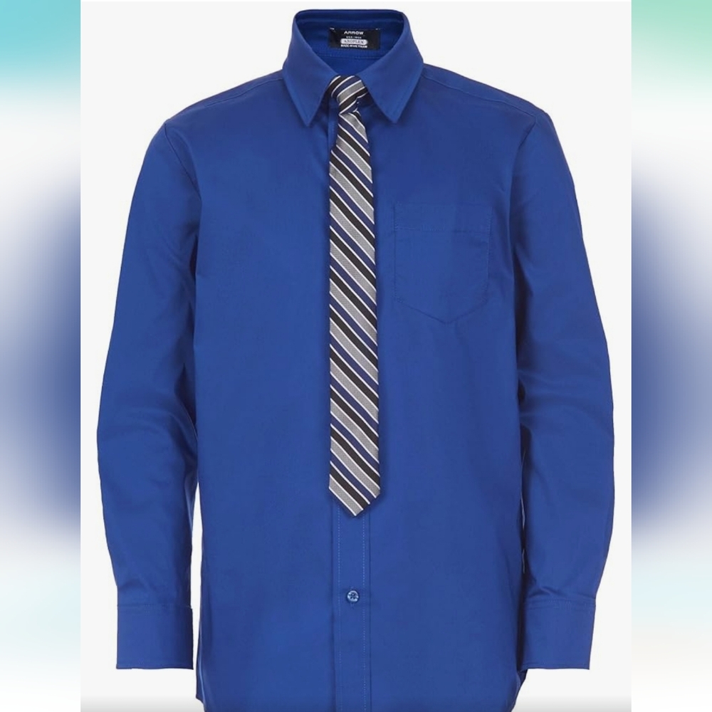 Arrow. Boys Button Down Shirt  Deep Royal Blue. Size 4/5. NWT.